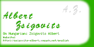 albert zsigovits business card